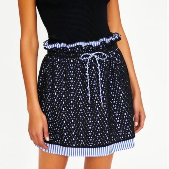 Zara Eyelet Paper Bag Skirt - Picture 2 of 9